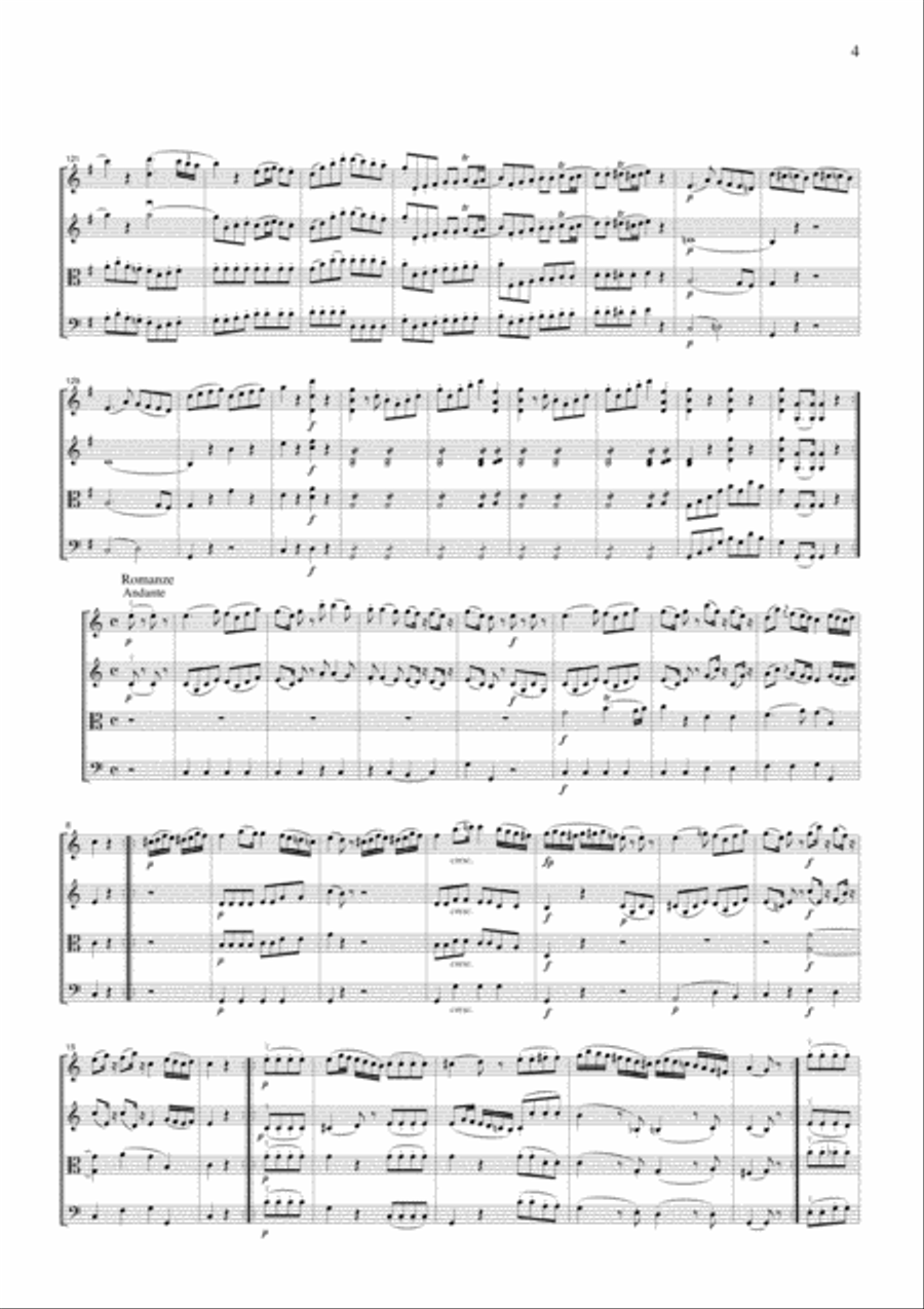 Mozart Eine Kleine Nachtmusik K.525, all mvts., for string quartet, CM018 String Quartet scores gallery preview page 4