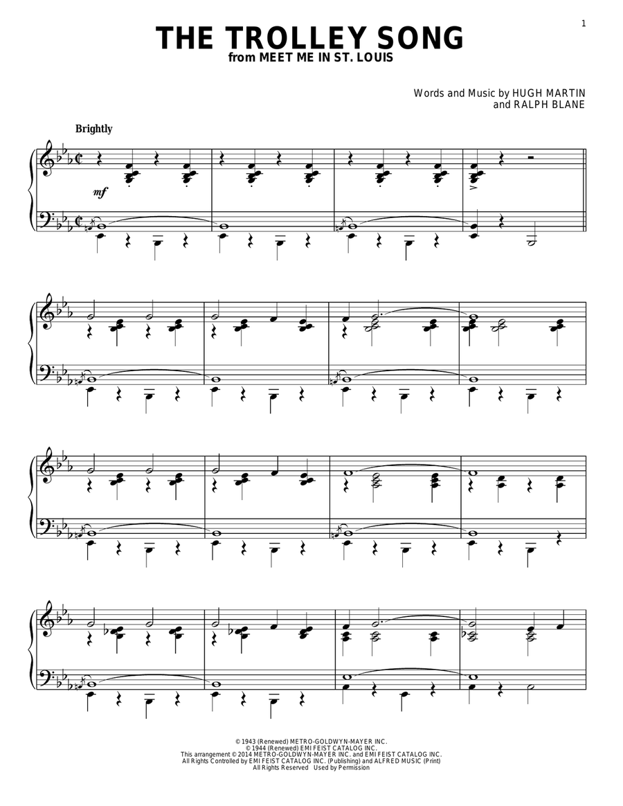 The Trolley Song The Trolley Song Piano Solo scores gallery preview page 1
