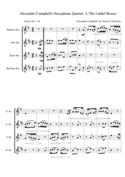 Alexander Campbell's Saxophone Quartet, 3rd movement, The Liddel Bower image number null