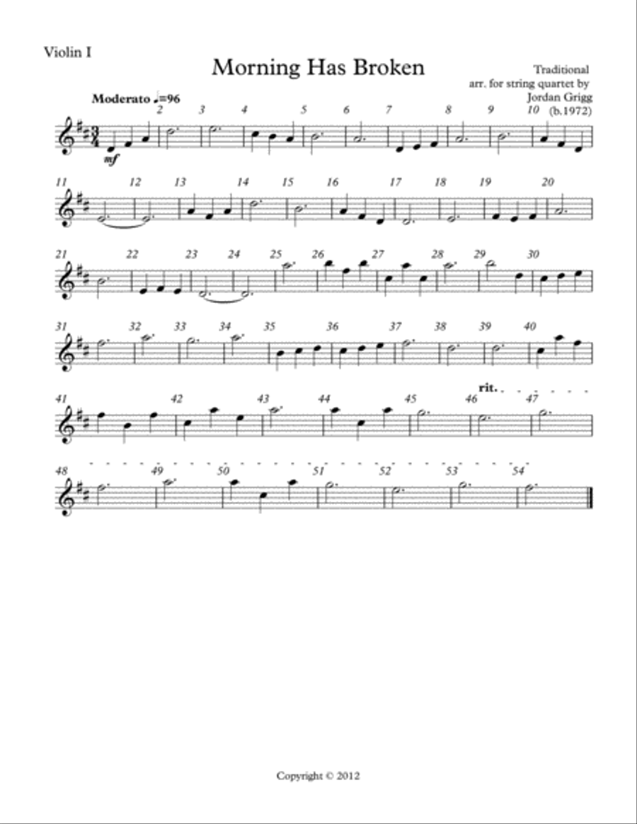 Morning Has Broken (String Quartet) String Quartet scores gallery preview page 4