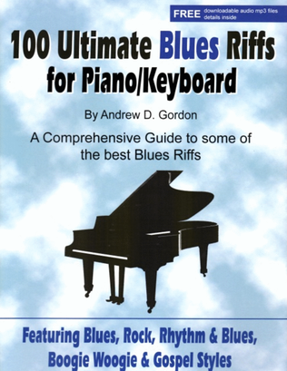 Book cover for 100 Ultimate Blues Riffs for Piano/Keyboards
