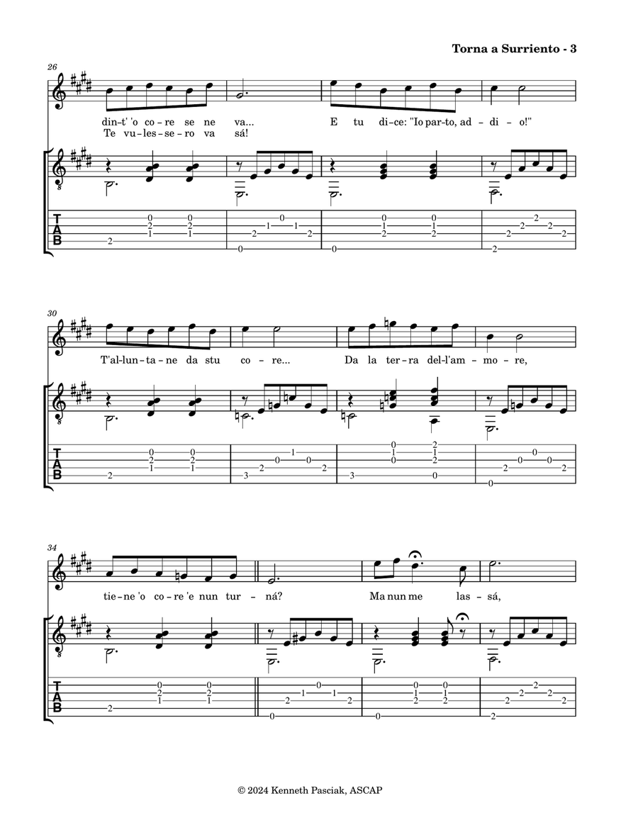 Torna a Surriento (for Voice & Guitar) Chamber Music scores gallery preview page 5