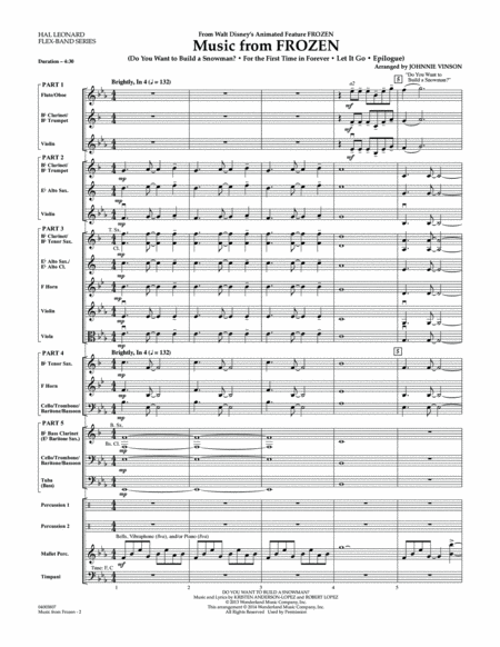 Music from "Frozen" - Conductor Score (Full Score)
