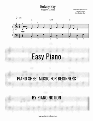 Book cover for Botany Bay (Easy Piano Solo)