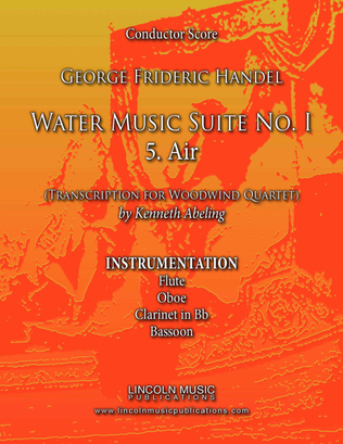 Book cover for Handel - Water Music Suite No. 1 - 5. Air (for Woodwind Quartet)
