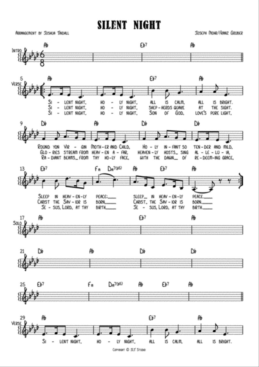 Silent Night, Holy Night Large Ensemble scores gallery preview page 1