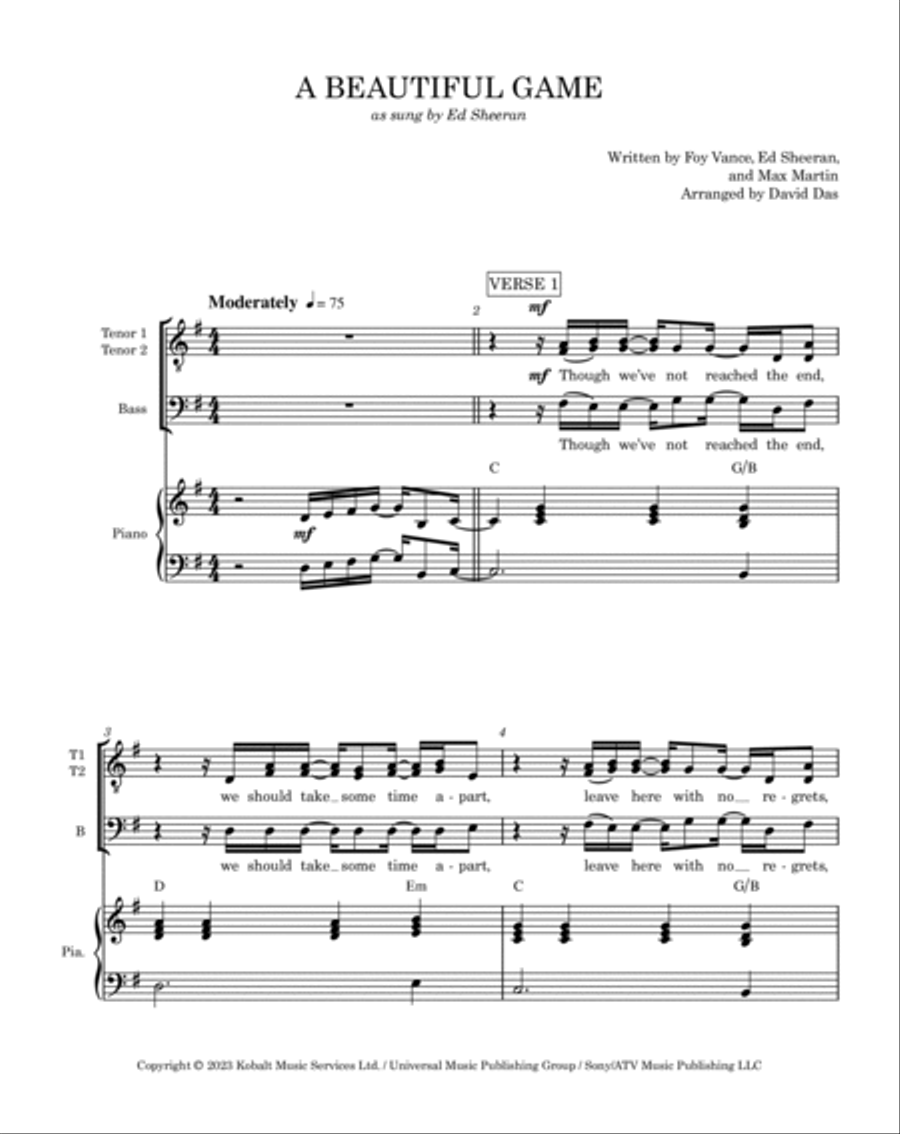 A Beautiful Game A Beautiful Game TTBB scores gallery preview page 2