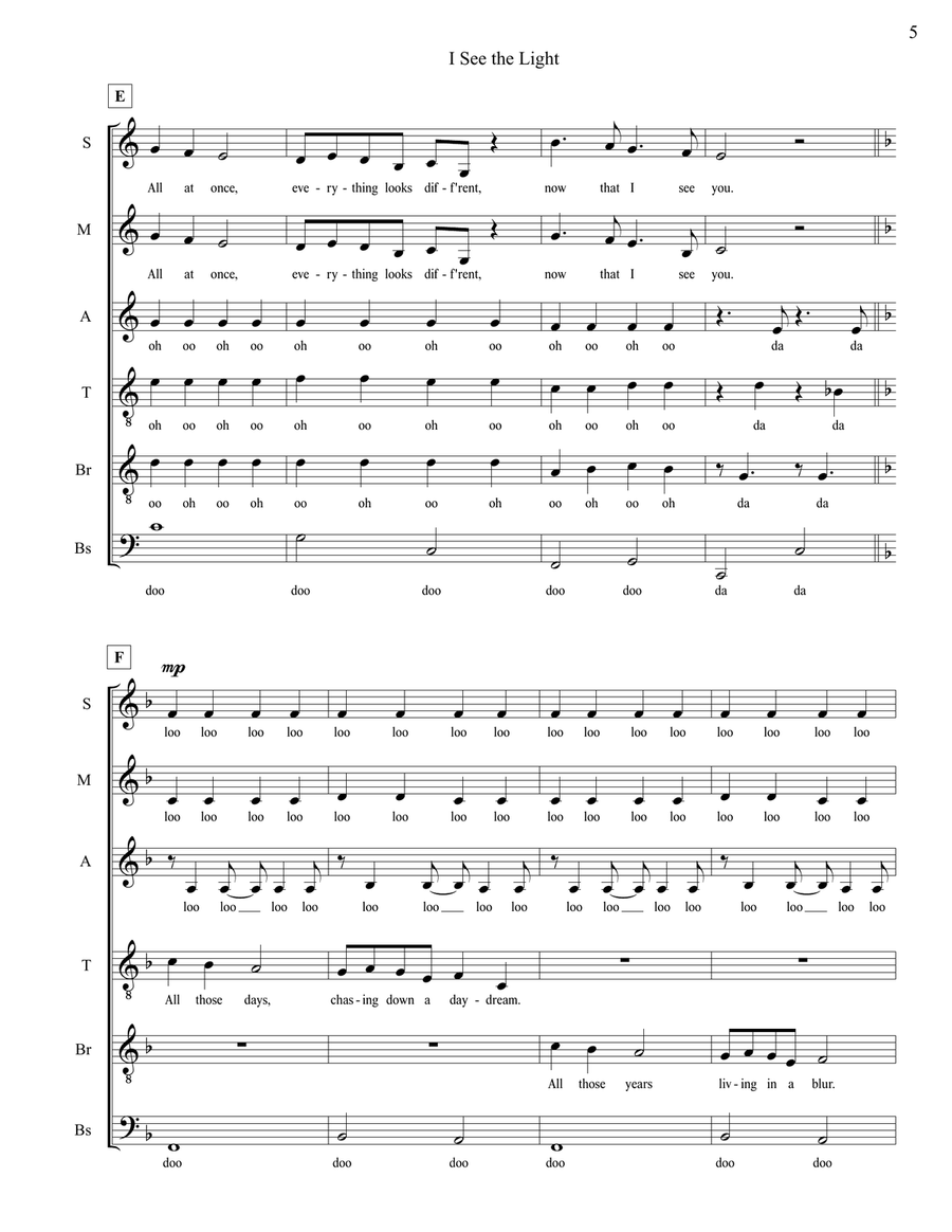 I See The Light I See The Light Divisi scores gallery preview page 5
