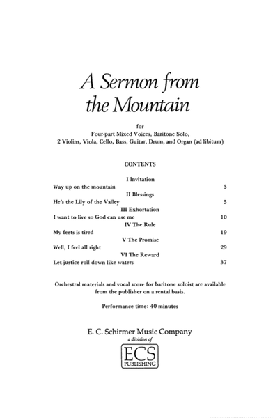 Sermon from the Mountain (Martin Luther King, Jr.) (Choral Score)