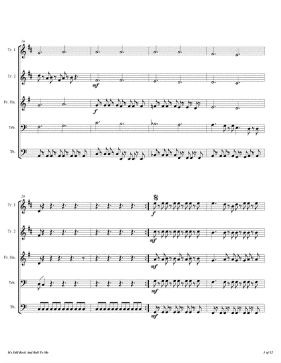 It's Still Rock And Roll To Me Brass Ensemble scores gallery preview page 4