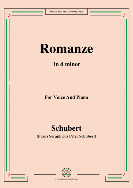 Schubert-Romanze,from 'the play Rosamunde',in d minor,Op.26,for Voice and Piano image number null