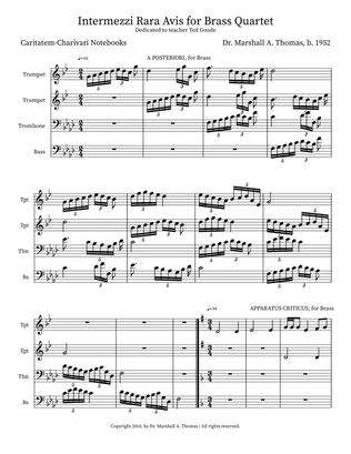 Intermezzi Rara Avis for Brass Quartet