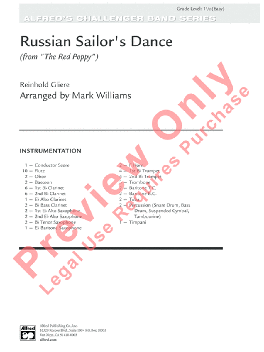 Russian Sailor's Dance (from The Red Poppy) Concert Band scores gallery preview page 2