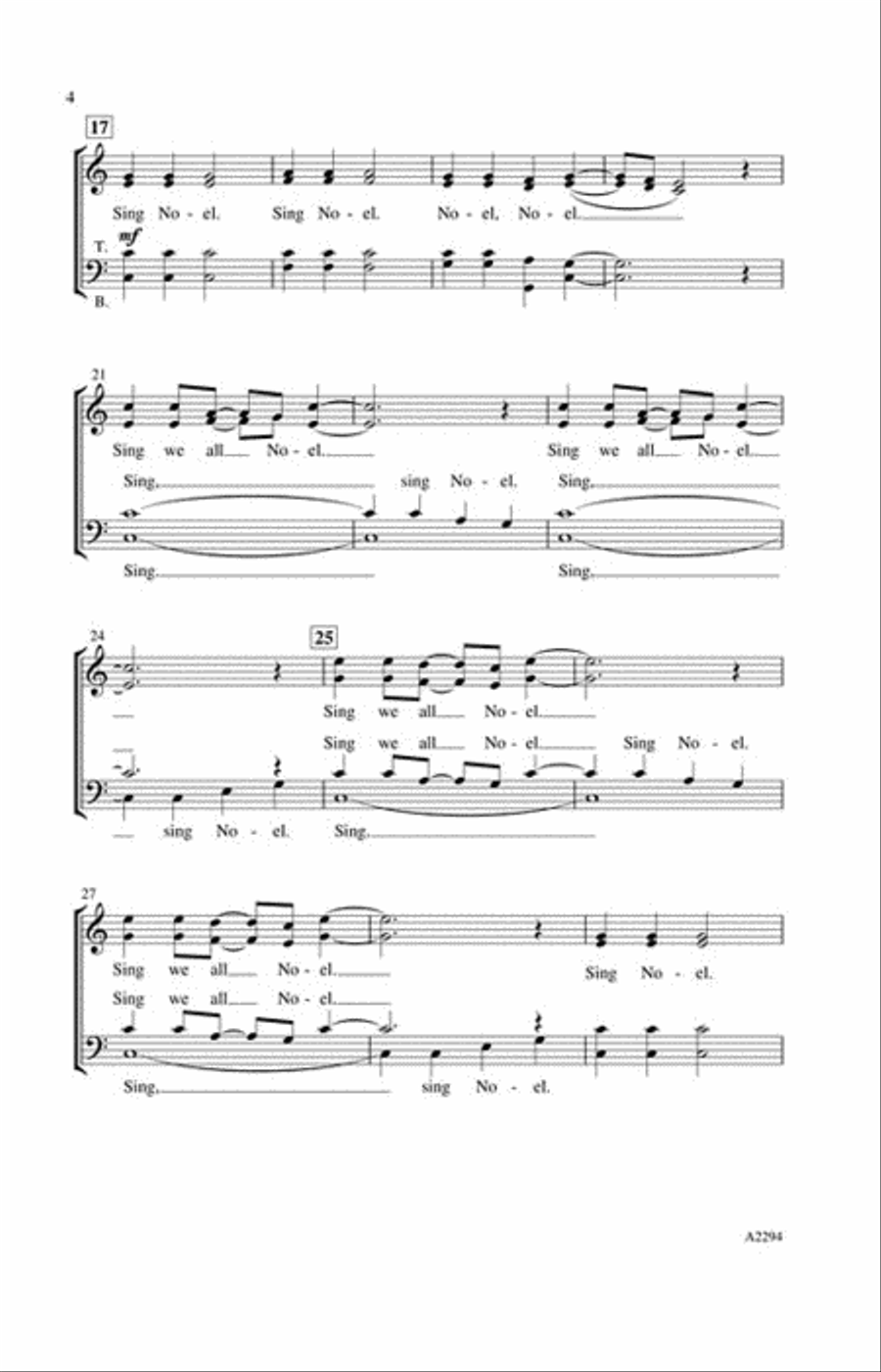 Sing We All the First Noel 4-Part scores gallery preview page 3