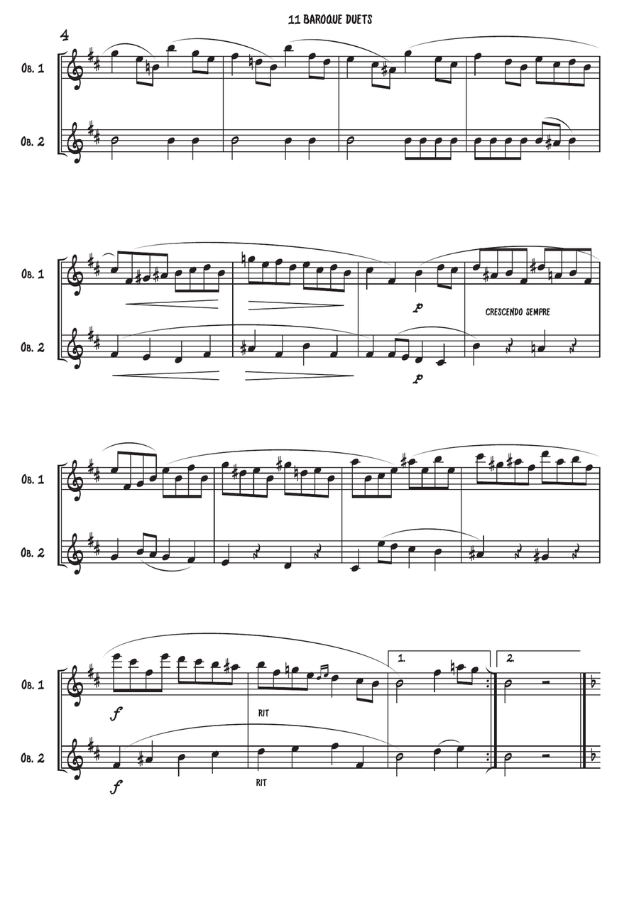 11 Baroque Oboe duets Woodwind Duet scores gallery preview page 5