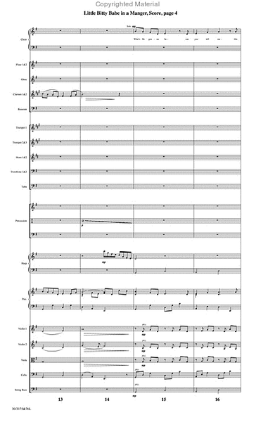 Little Bitty Babe in a Manger - Orchestral Score and CD with Printable Parts image number null
