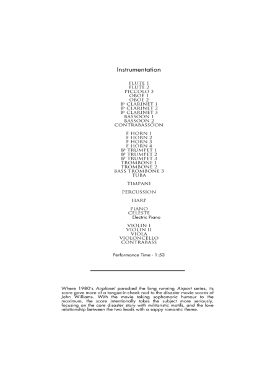 Airplane Score - Score Only Full Orchestra scores gallery preview page 2