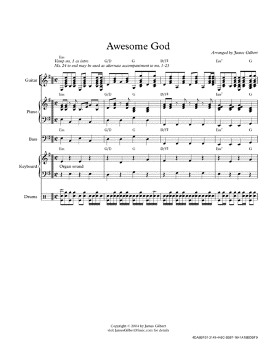 Awesome God Awesome God Small Ensemble scores gallery preview page 2
