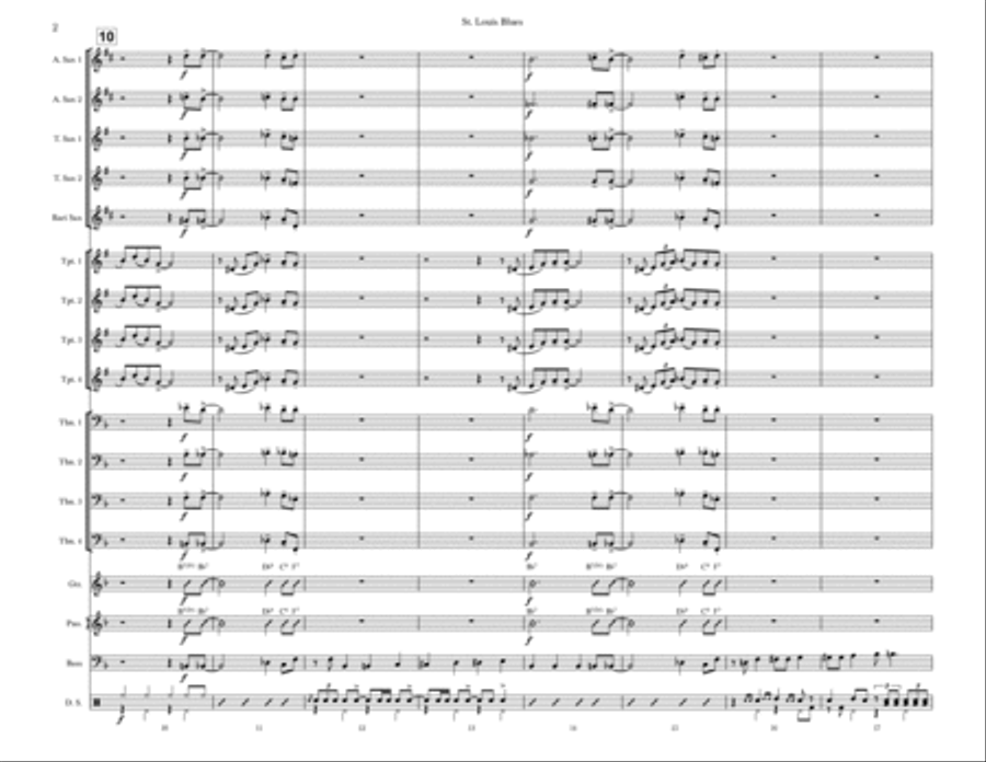 St. Louis Blues (Score & Parts) Jazz Ensemble scores gallery preview page 4