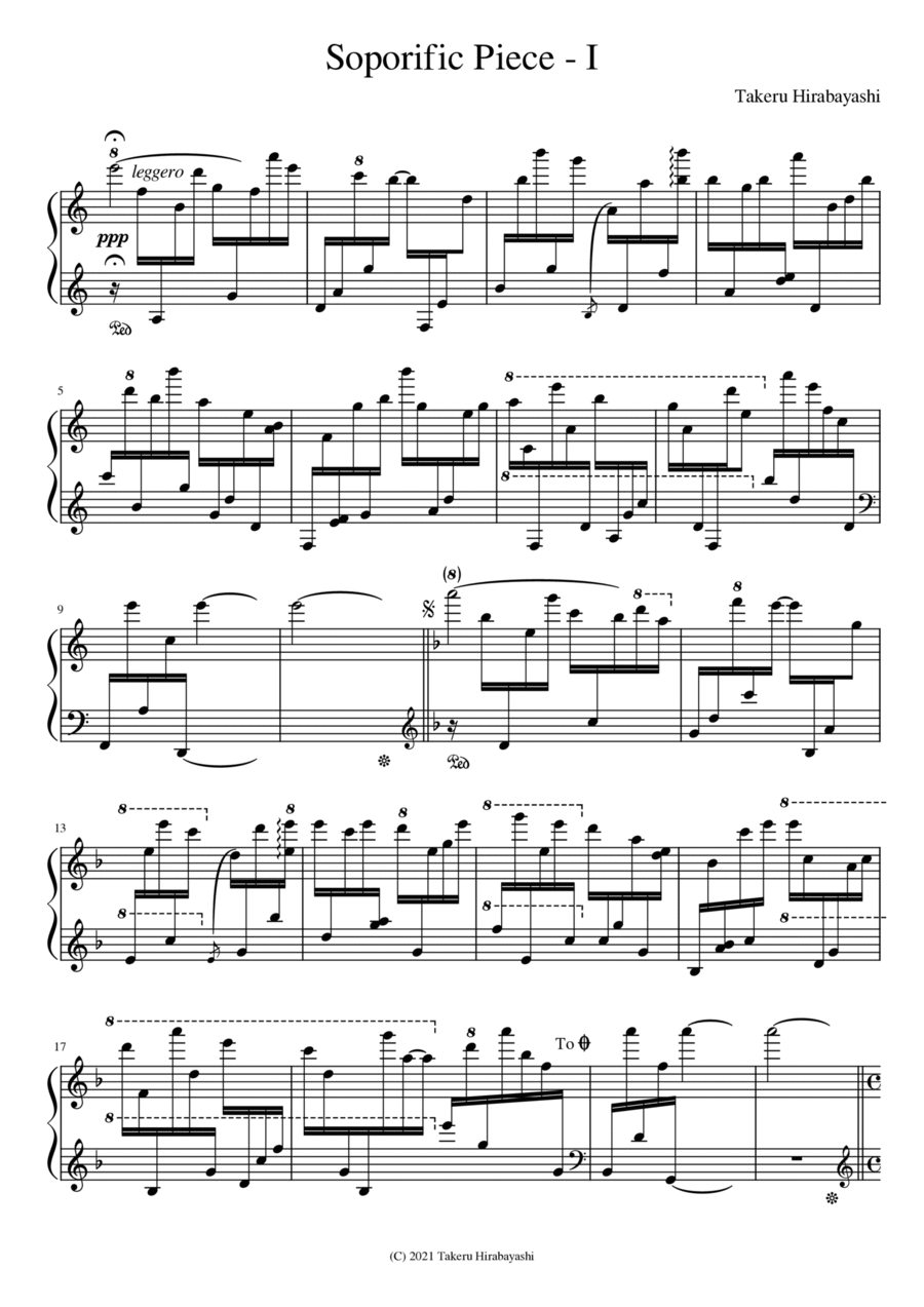SoporificPiece - I SoporificPiece - I Piano Solo scores gallery preview page 1