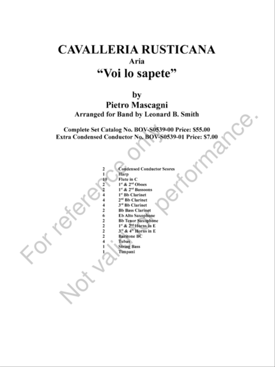 Voi lo Sapete Concert Band scores gallery preview page 2