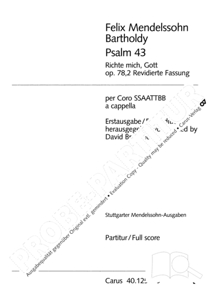 Judge me, o God - Psalm 43 (Richte mich Gott - Psalm 43) image number null