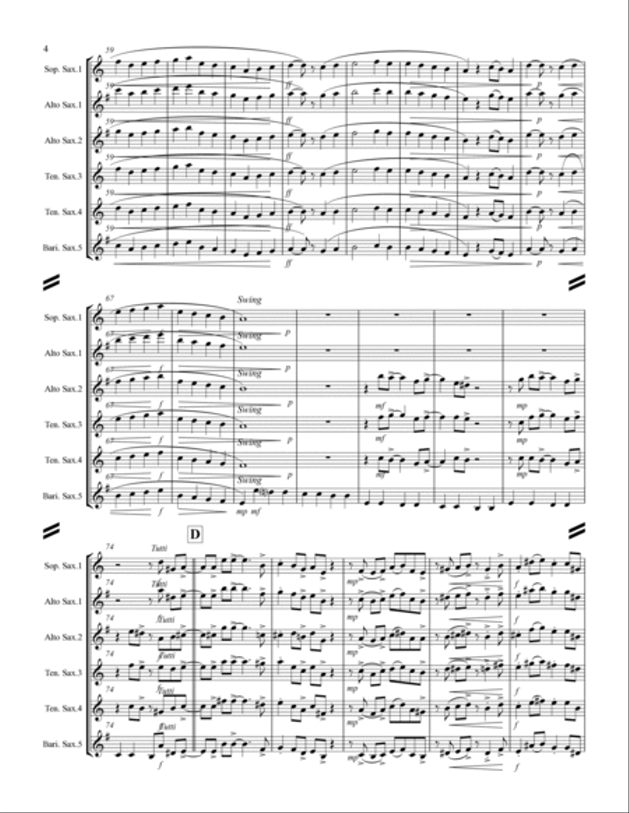 God Rest Ye Merry Gentlemen (for Saxophone Quintet SATTB or AATTB) Saxophone Quintet scores gallery preview page 5
