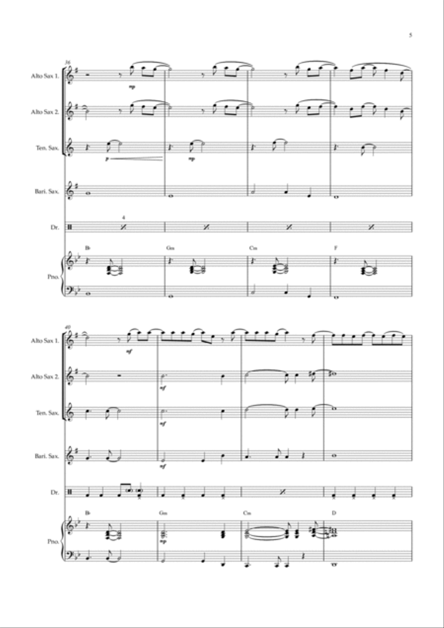 Flowers Saxophone Quartet scores gallery preview page 5