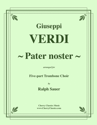 Book cover for Pater Noster for 5-part Trombone Choir