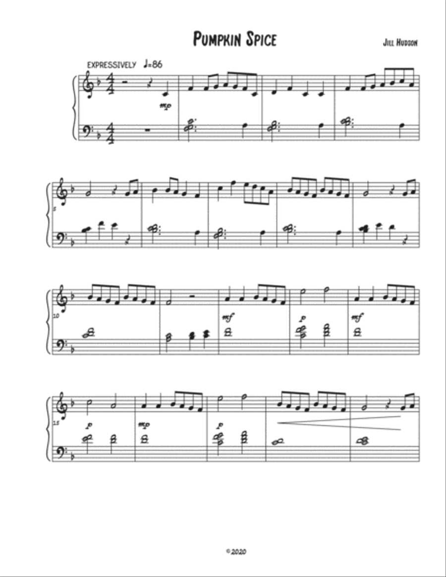 Pumpkin Spice Piano Solo scores gallery preview page 2