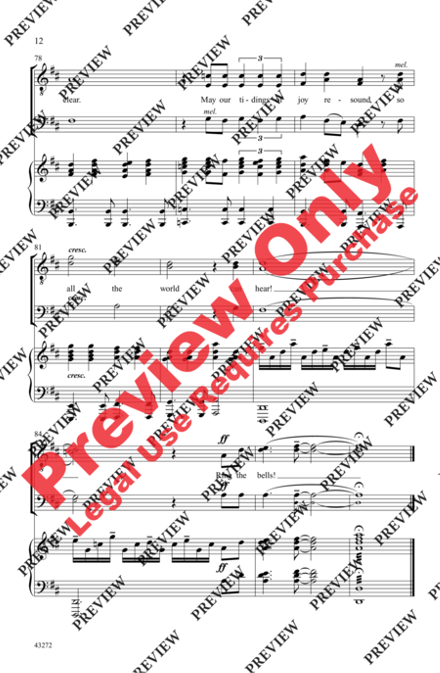 I Heard the Bells on Christmas Day Men's Choir scores gallery preview page 12