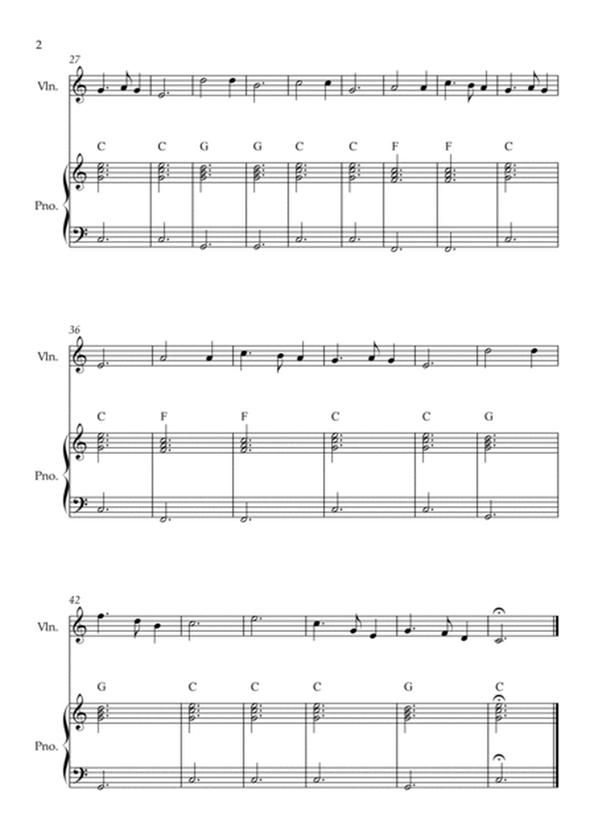 Silent Night VIOLIN and PIANO Sheet Music to Beginners. image number null