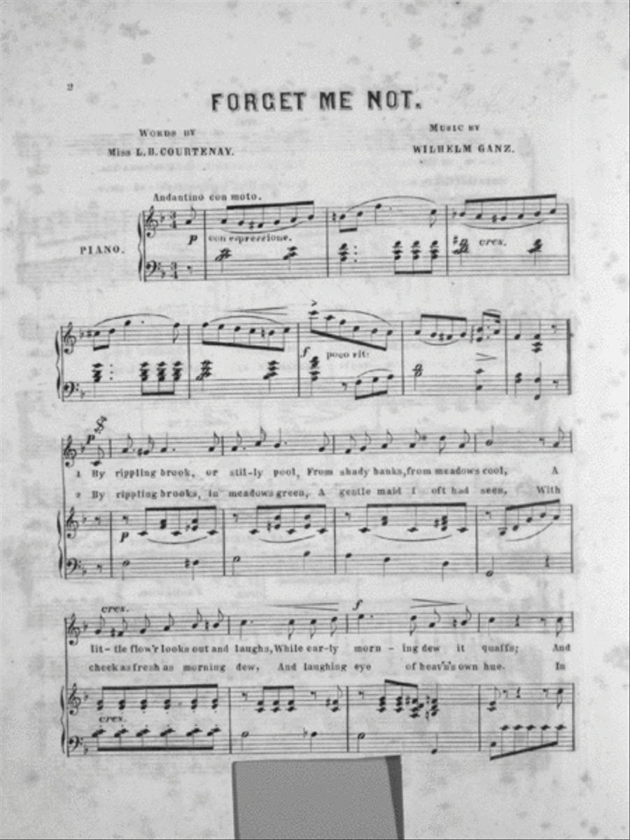 By Rippling Brook or Stilly Pond, Forget Me Not. Song Voice scores gallery preview page 2