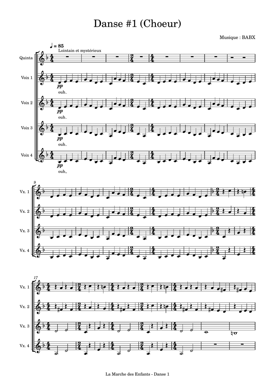 Danse 1 Choir scores gallery preview page 1
