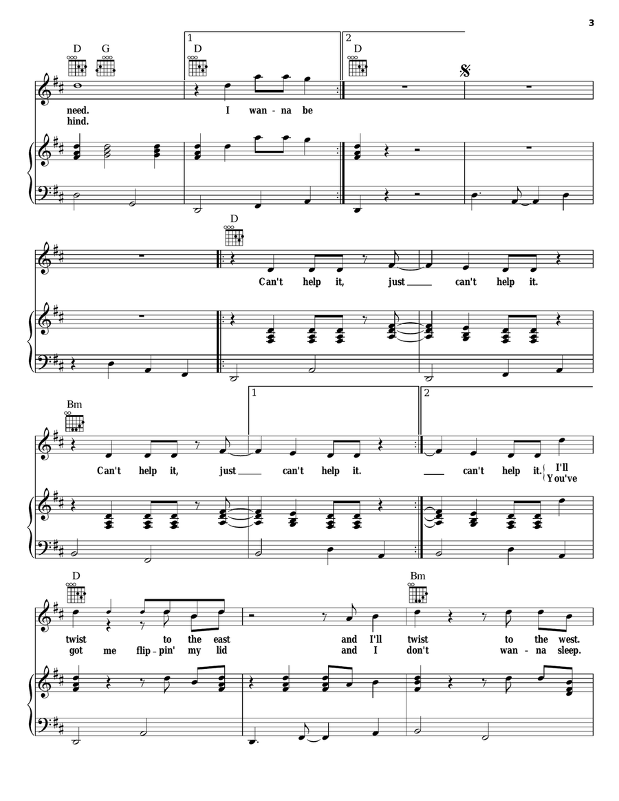 I Just Can't Help It Acoustic Guitar scores gallery preview page 3