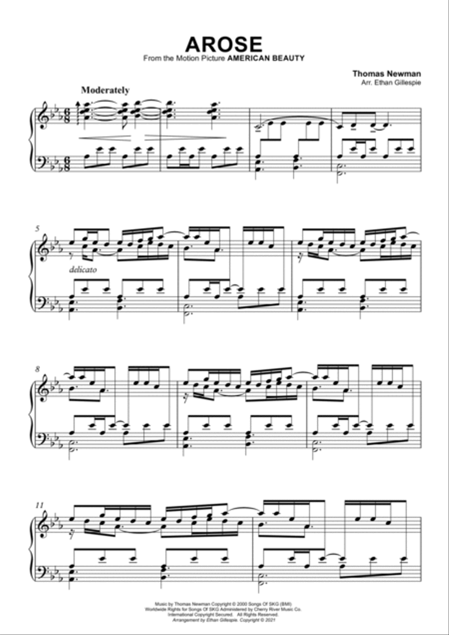 Arose Arose Piano Solo scores gallery preview page 1
