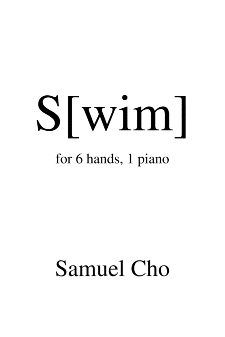 S[wim] Piano Solo scores gallery preview page 1