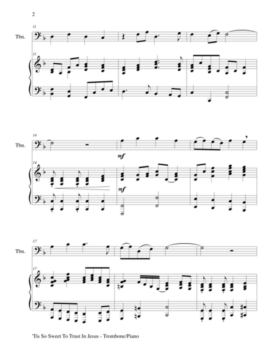 'TIS SO SWEET TO TRUST IN JESUS (Trombone/Piano and Trombone Part) image number null