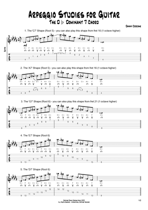 Arpeggio Studies for Guitar - The Db Dominant 7 Chord