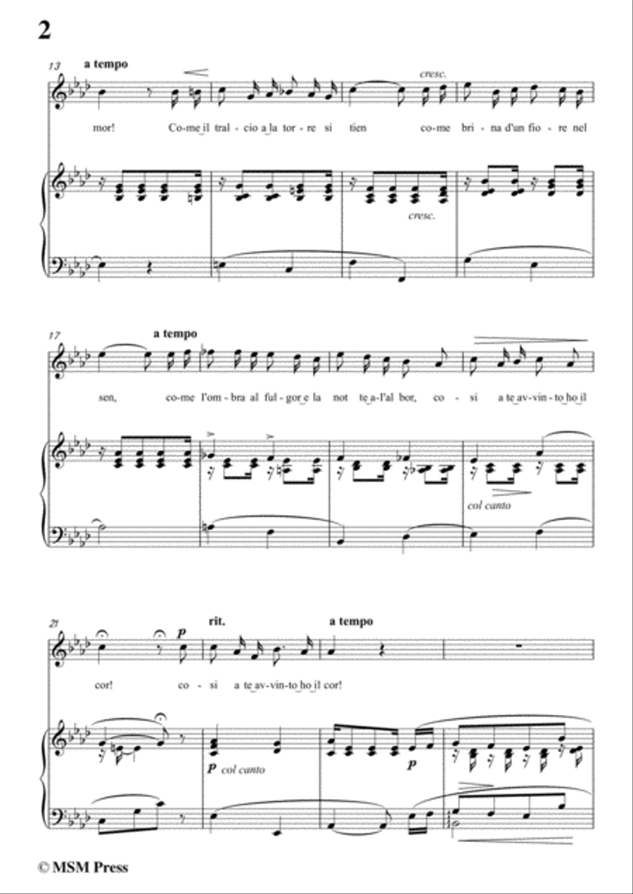 Tosti-Io voglio amarti! in A flat Major,for Voice and Piano Voice Solo scores gallery preview page 4