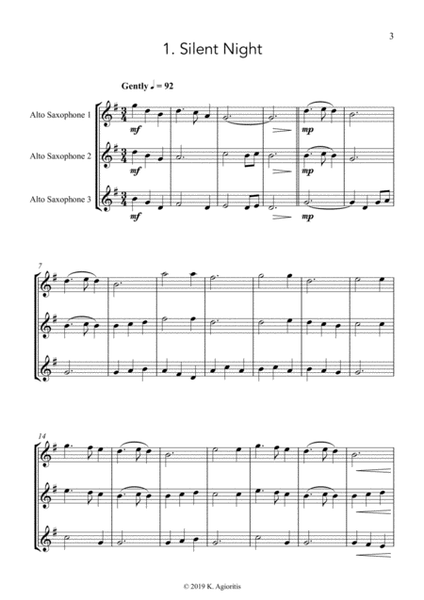 Carols for Three - Fifteen Traditional Carols for Saxophone Trio image number null