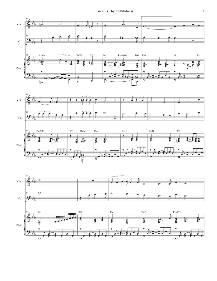 Great Is Thy Faithfulness by Phillip Keveren Piano Trio - Digital Sheet Music page 3