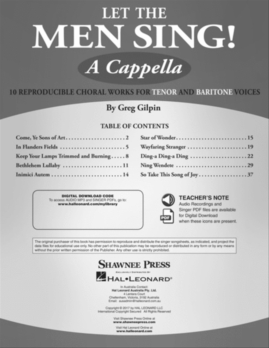 Let the Men Sing! A Cappella TB scores gallery preview page 2