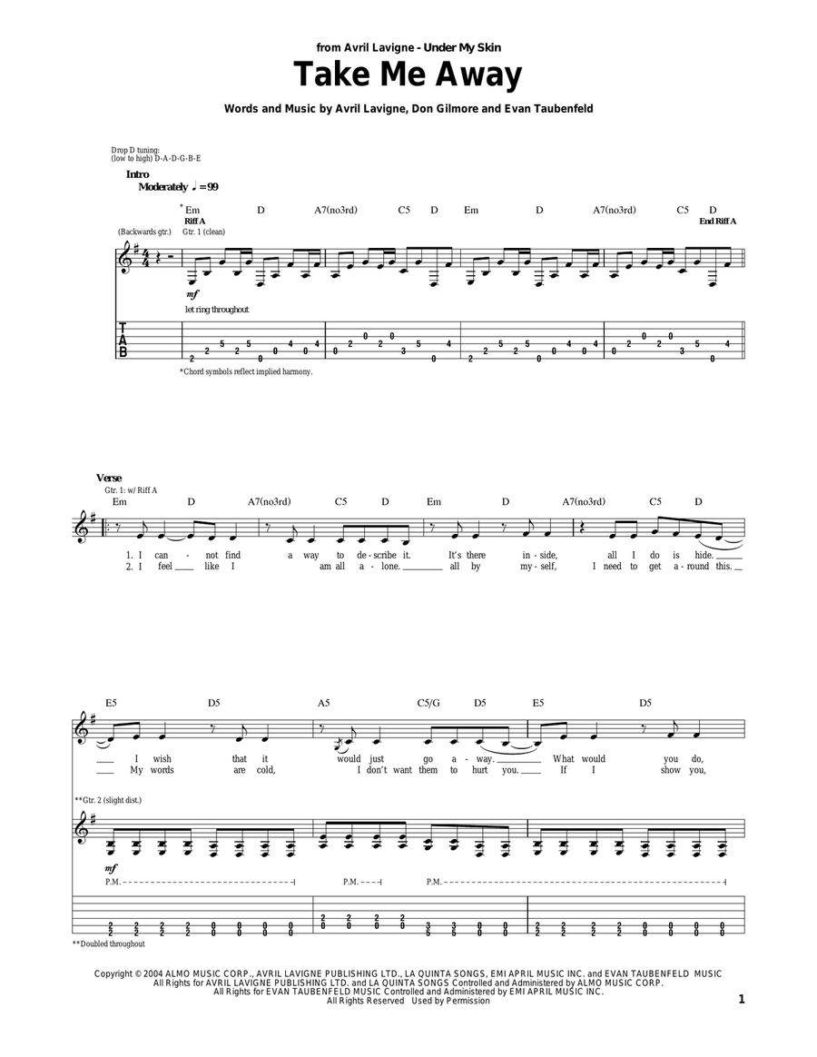 Take Me Away Take Me Away Acoustic Guitar scores gallery preview page 1