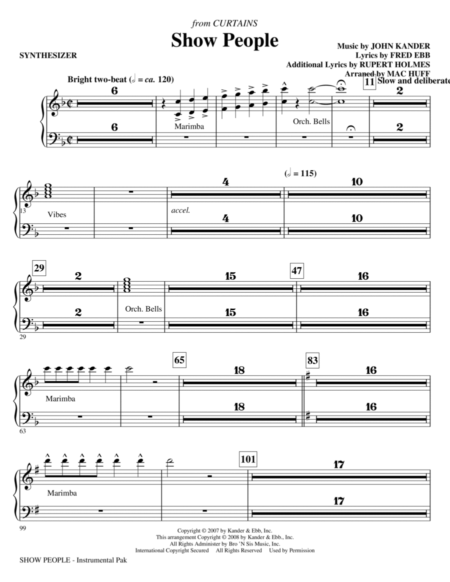 Show People - Synthesizer Choir scores gallery preview page 1