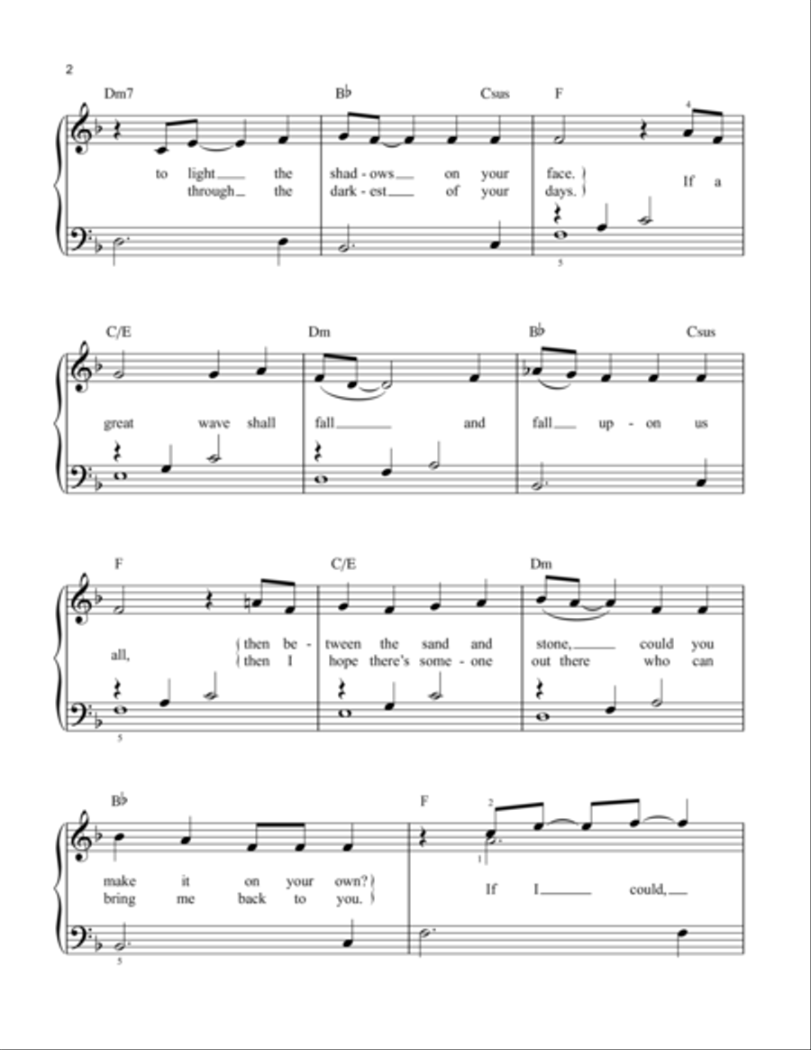 Wherever You Will Go Easy Piano scores gallery preview page 2