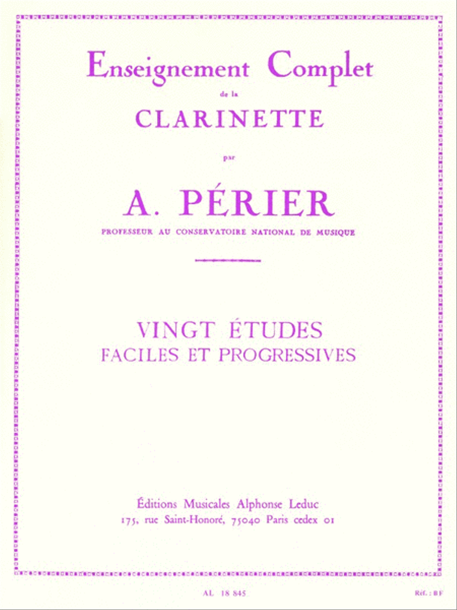 Twenty Easy and Progressive Studies Clarinet Solo scores gallery preview page 1