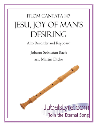Book cover for Jesu, Joy of Man's Desiring (Alto Recorder and Keyboard)