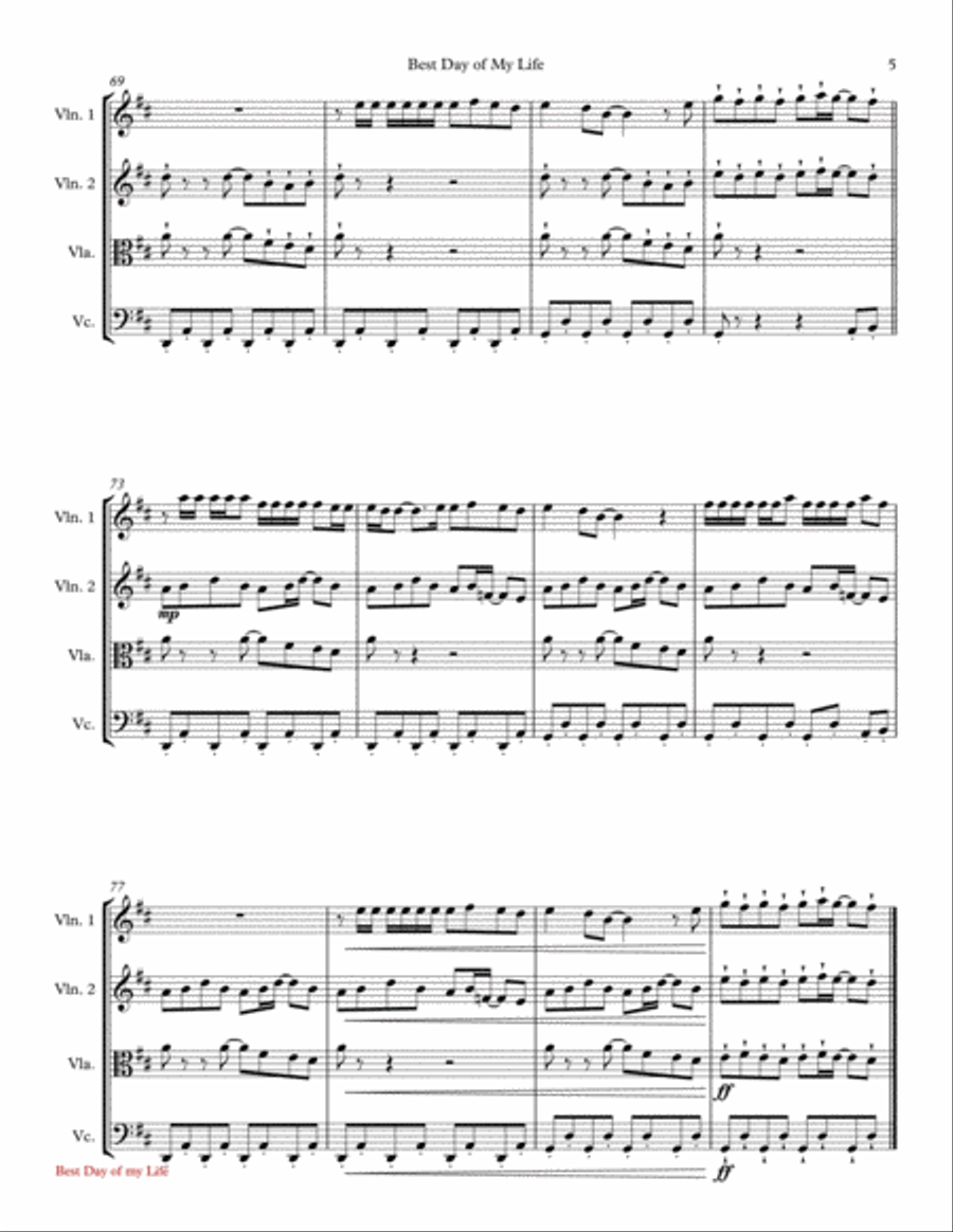 Best Day Of My Life Small Ensemble scores gallery preview page 5