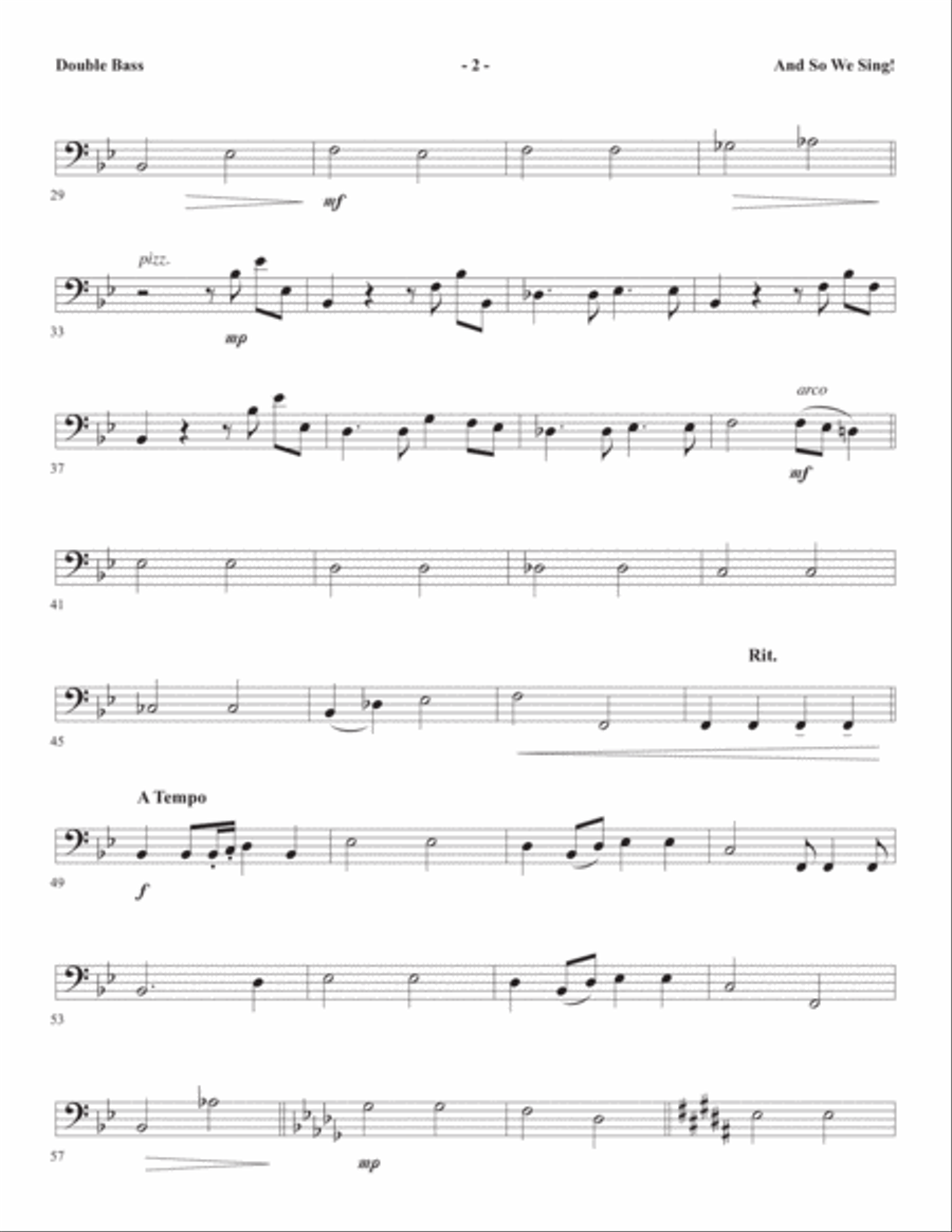 And So We Sing! - Double Bass Choir scores gallery preview page 2
